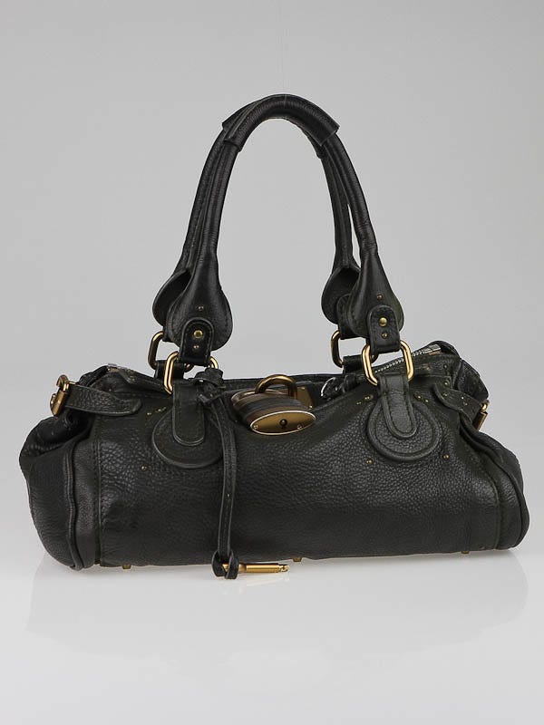 Chloe Dark Green Leather Medium Paddington Satchel Bag