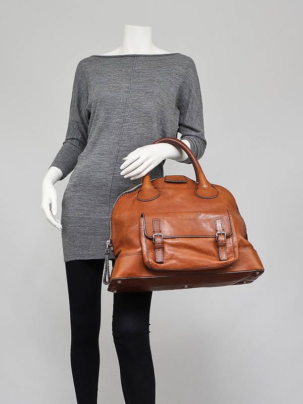 Chloe Brown Leather Edith Large Bowler Satchel Bag | Yoogi's