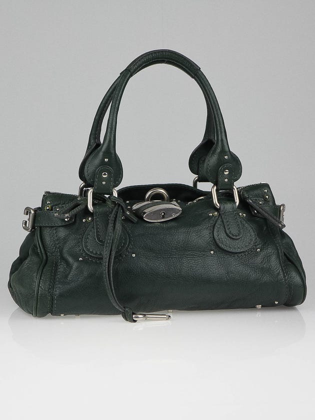 Chloe Green Leather Medium Paddington Satchel Bag