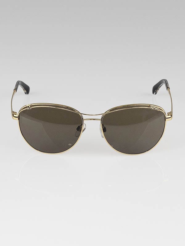 Chanel Gold Frame Aviator Sunglasses-4188 - Yoogi's Closet