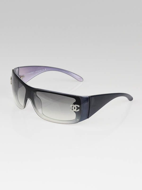 Chanel Blue Gradient Frame and Swarovski Crystals CC Sunglasses -5088-B