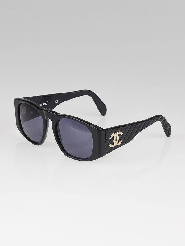 Chanel Black Frame Quilted CC Logo Sunglasses