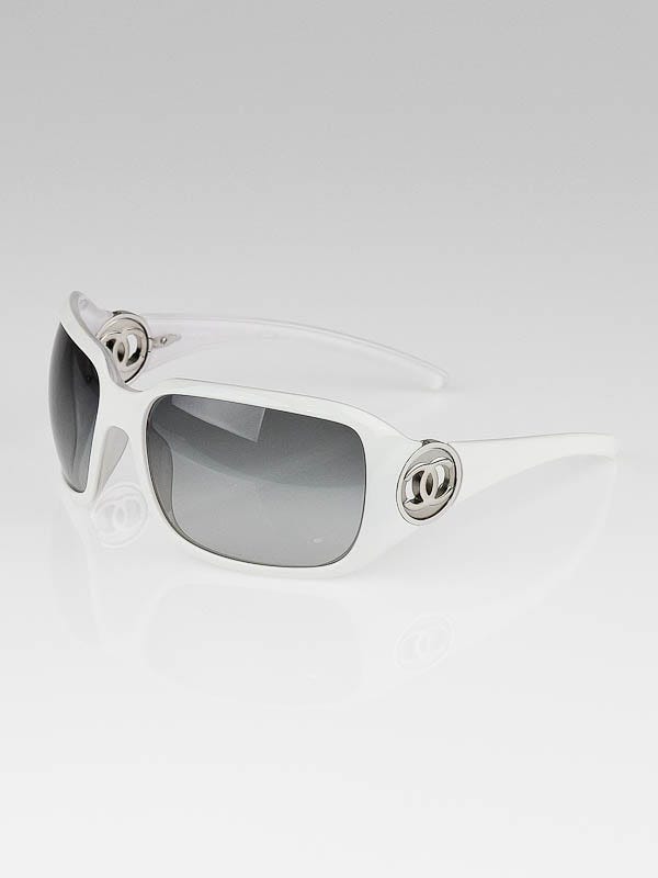 Chanel White Metal CC Logo Sunglasses -6023