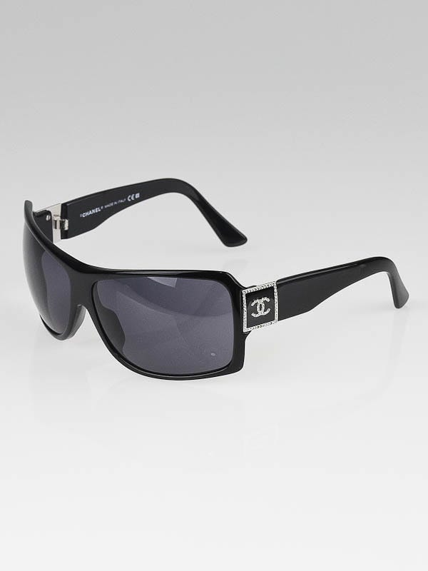 Chanel Black Plastic Frame and Crystal CC Oversized Sunglasses-5081-B -  Yoogi's Closet