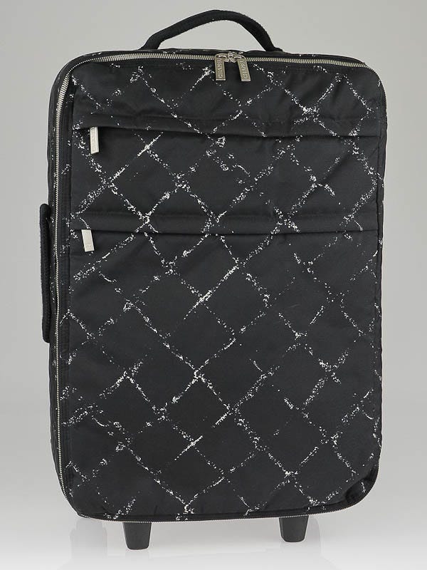 Chanel Black Nylon Old Travel Line Rolling Suitcase - Yoogi's Closet