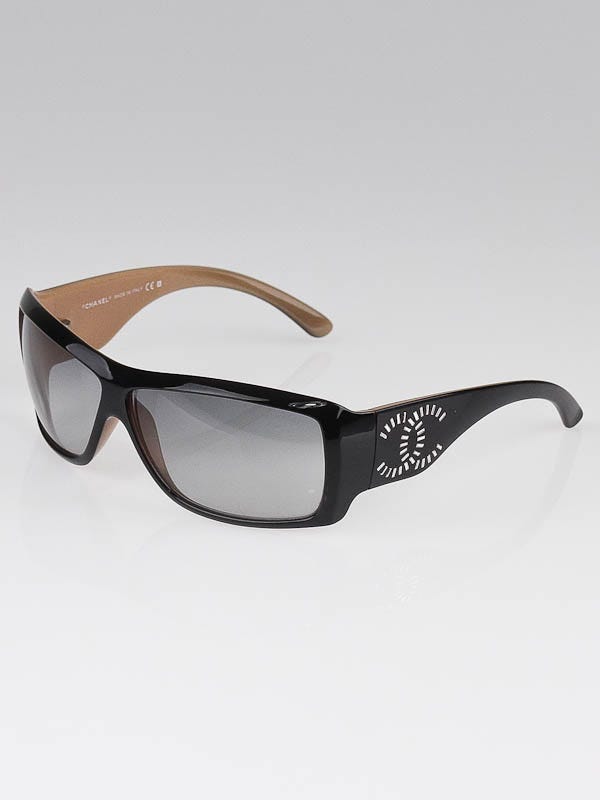 Chanel Black/Tan Frame Gradient Tint CC Sunglasses-6021-B