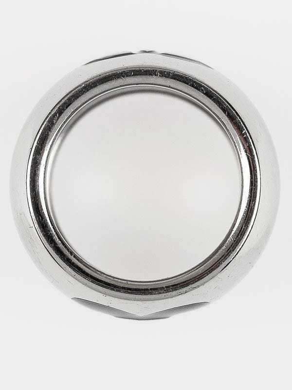 Chanel ring size 51 CC LOGO BLACK RESIN & GLITTER GLITTER RESIN