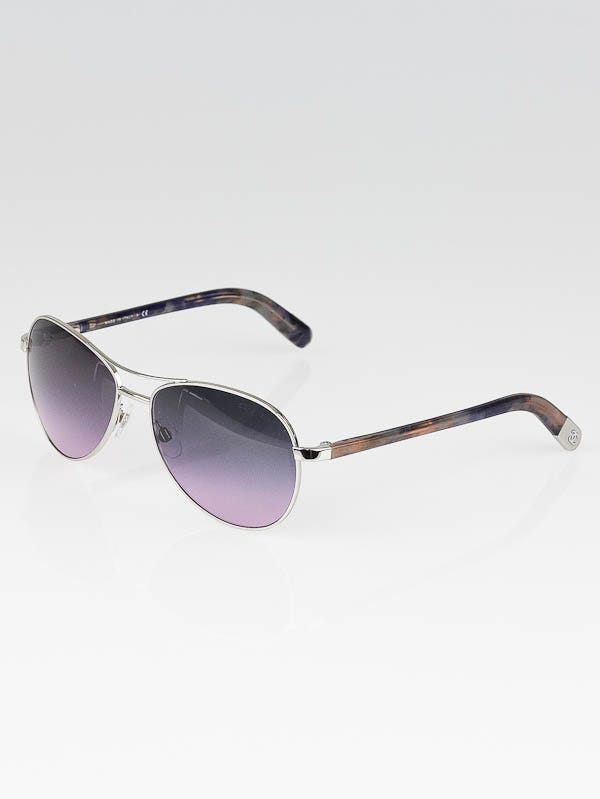 Chanel Purple Tint Metal Frame Small Aviator Sunglasses-4201
