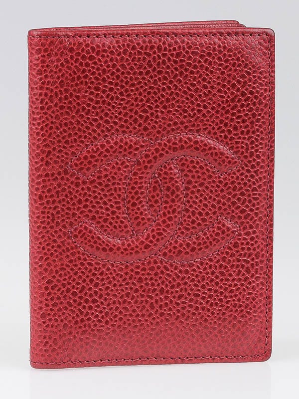 Chanel Red Caviar Leather CC Card Holder