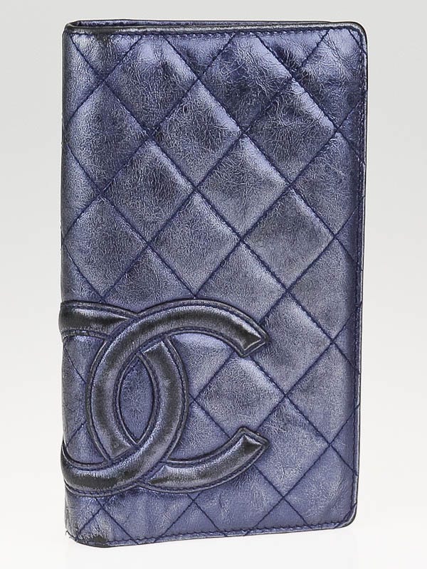 CHANEL metallic Zip Around in Wallet CC Quilted Long Wallet