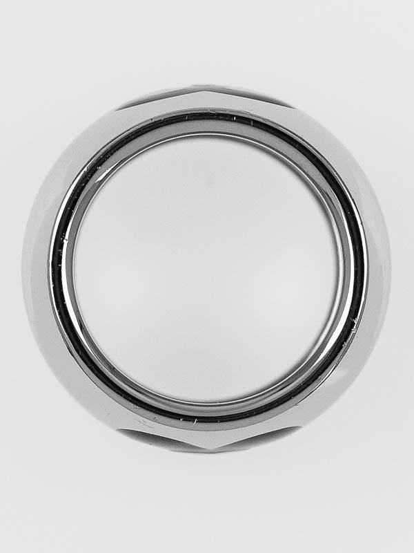 Chanel Black Resin and Metal Heart CC Logo Ring 7 | Yoogi's Closet