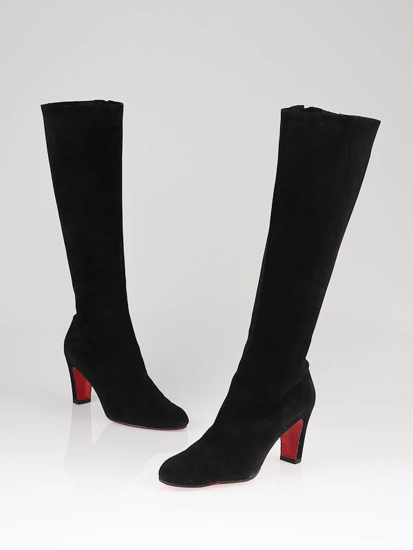 Christian Louboutin Black Suede Miss Tack 70 Boots Size 8/38.5