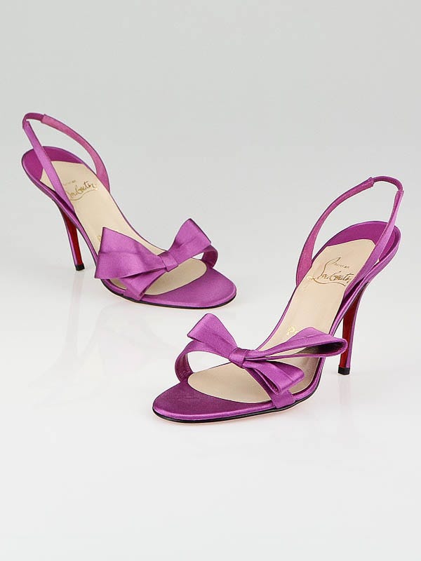 Christian Louboutin Purple Satin 15 Minutes Sandals Size 7/37.5