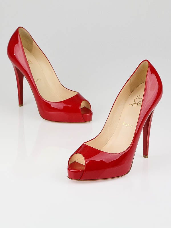 Christian Louboutin Coquelicot Patent Leather Very Prive 120 Pumps Size 8.5/39