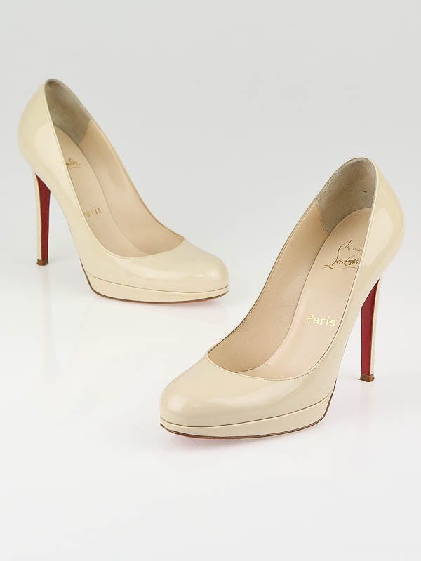 Christian Louboutin Cream Patent Leather New Simple 100 Pumps Size 6/36.5