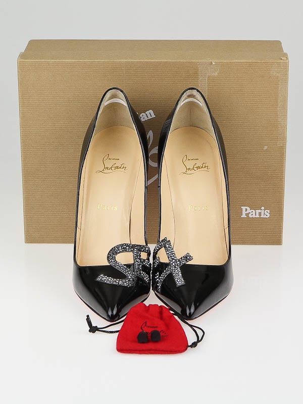 Christian Louboutin Sex 120 Patent-Leather Pumps in Black