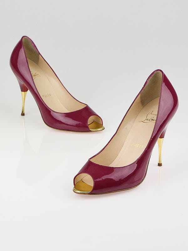 Christian Louboutin Berry Patent Leather Yoyospina 100 Pumps Size 8/38.5