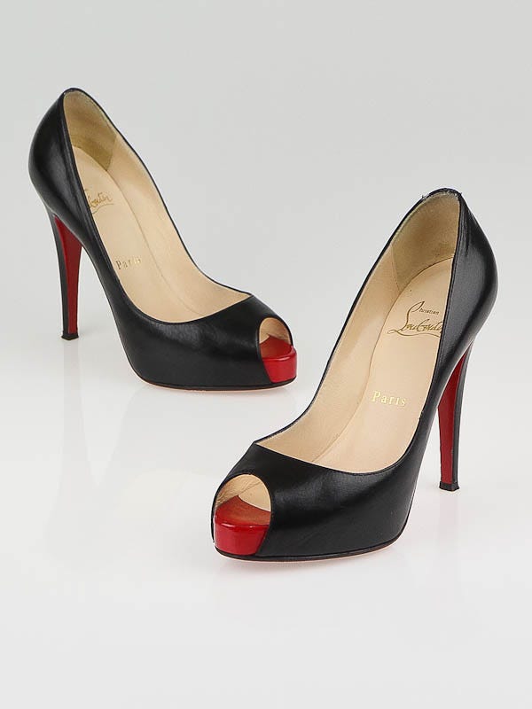Christian Louboutin Black Leather Very Prive 120 Pumps Size 5.5/36