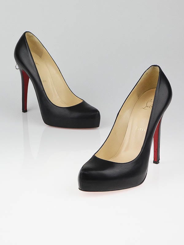 Christian Louboutin Black Leather Rolando Zip 120 Pumps Size 9.5