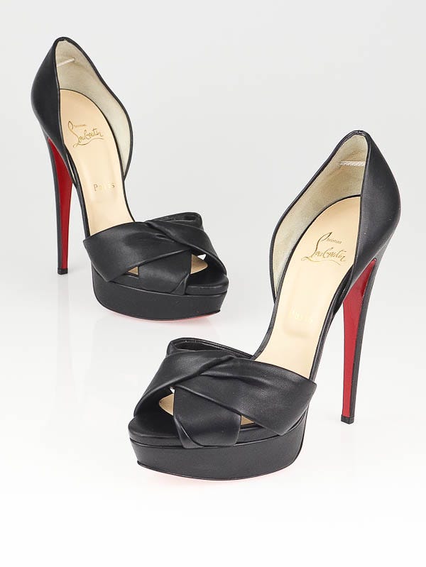 Christian Louboutin Black Leather Volpi 150 Pumps Size 10/40.5