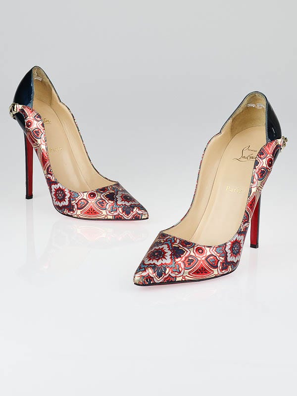 Christian Louboutin Azulejos Calf Leather Dorepi 120 Pumps Size 10.5/41