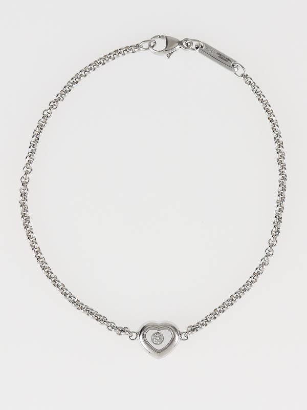 Chopard 18k White Gold 'Happy Diamond' Floating Diamond Bracelet
