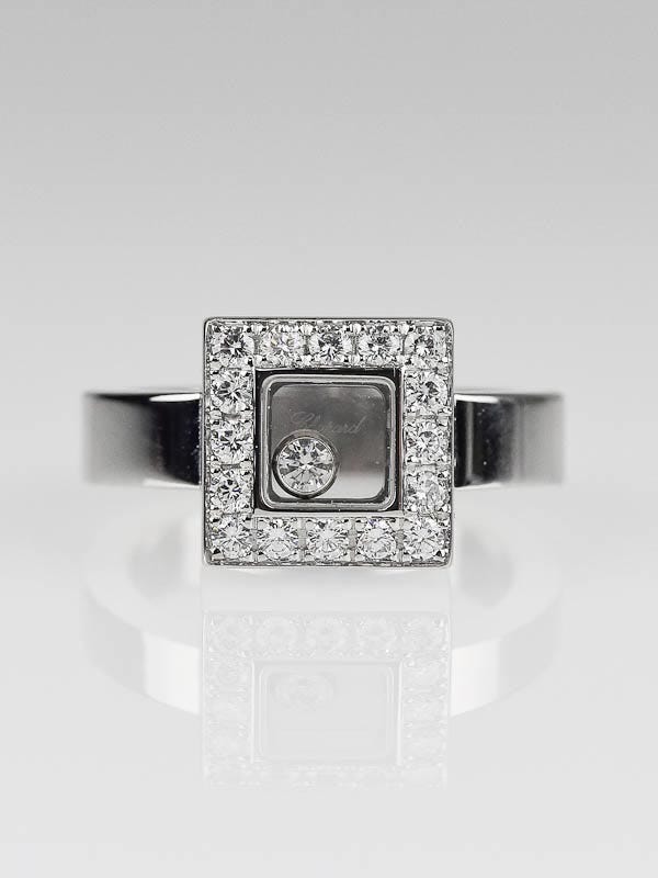 Chopard 18k White Gold Happy Diamond Floating Diamond Icons Ring