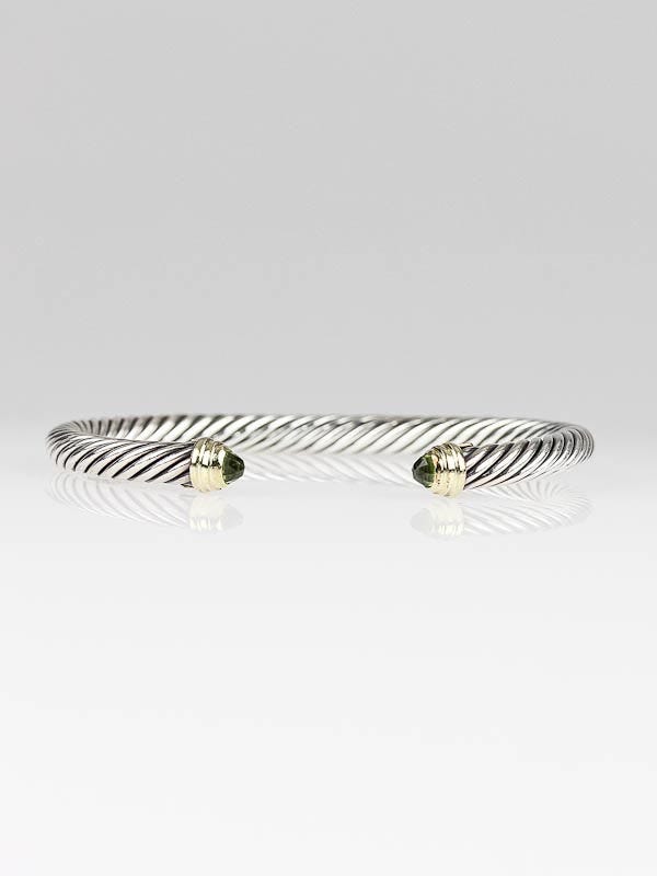 David Yurman 5mm Sterling Silver and Peridot Cable Classics Bracelet