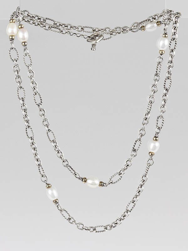 Pearl Figaro Chain Long Necklace 
