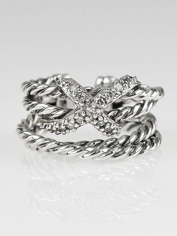 David yurman x clearance crossover ring with diamonds