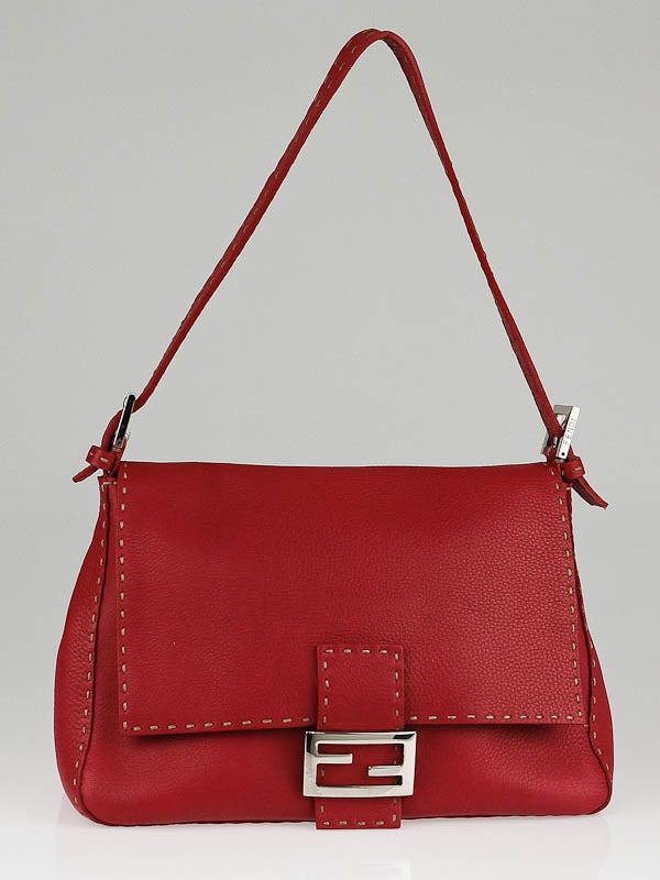 Fendi Red Selleria Leather Mama Forever Flap Bag Yoogi s Closet