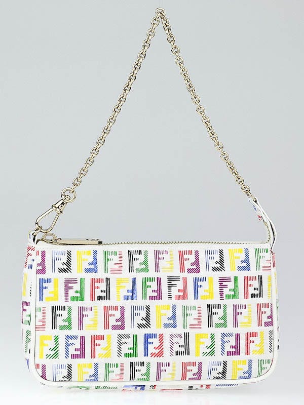 Fendi Multicolor Zuchinno Coated Canvas Accessories Pochette Bag - 8M0271