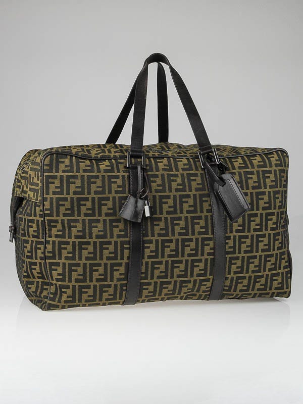 Fendi Tobacco Zucca Canvas Duffel Weekender Bag
