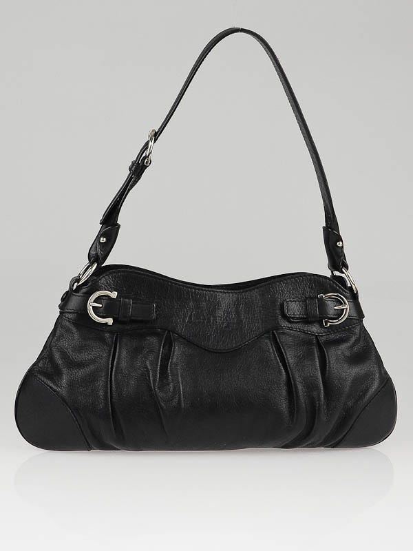 Salvatore Ferragamo Black Leather Marisa Small Shoulder Bag