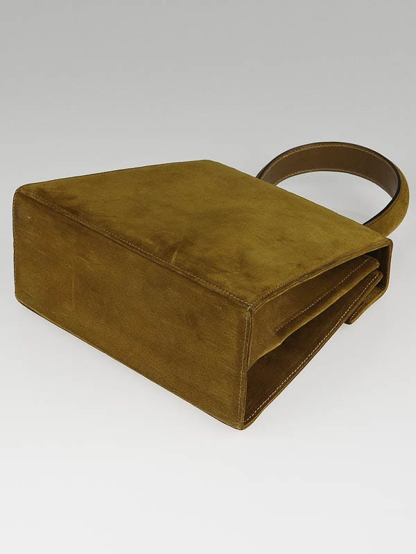 Salvatore Ferragamo Camel Suede Small Kelly Top Handle Bag
