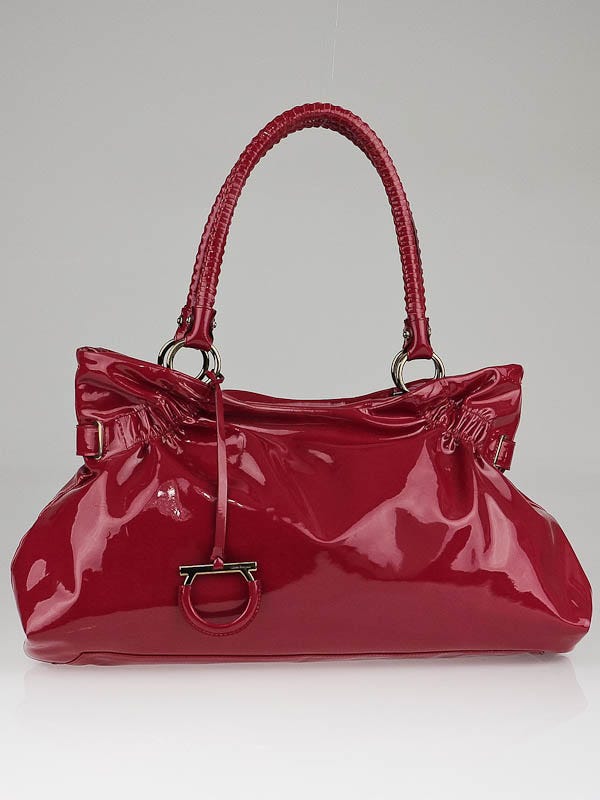 Salvatore Ferragamo Fresia Patent Leather Ava Shoulder Bag