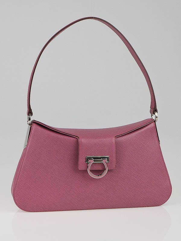 Salvatore Ferragamo Pink Saffiano Leather Shoulder Bag