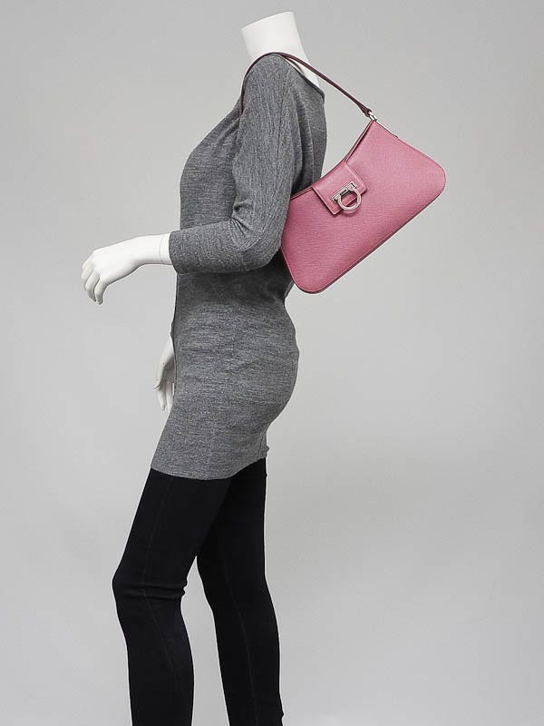 Salvatore Ferragamo Pink Saffiano Leather Shoulder Bag