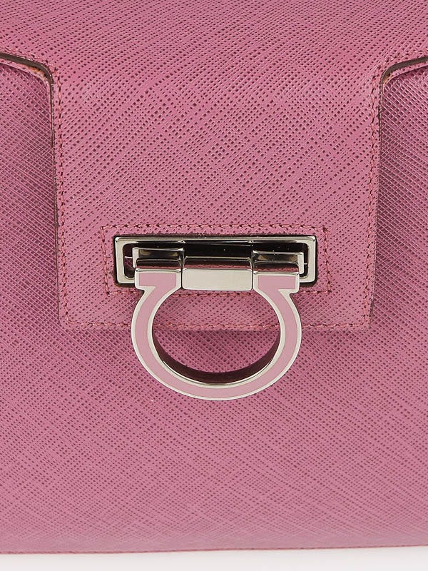 Salvatore Ferragamo Pink Saffiano Leather Shoulder Bag