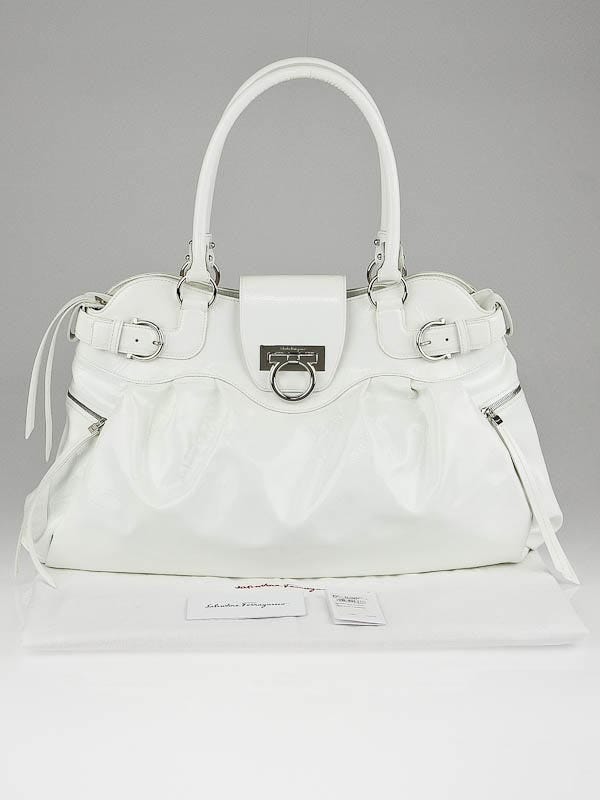 salvatore ferragamo white handbag