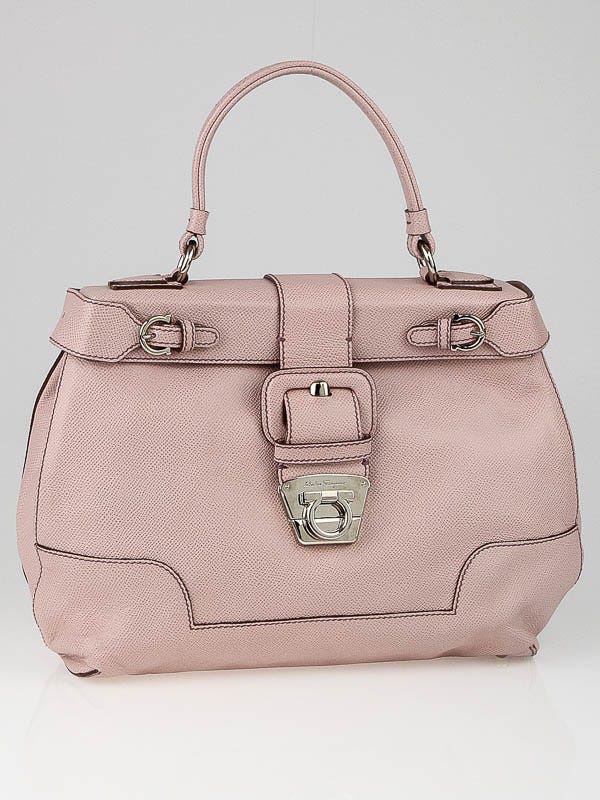 Salvatore Ferragamo Pink Leather Top Handle Satchel Bag