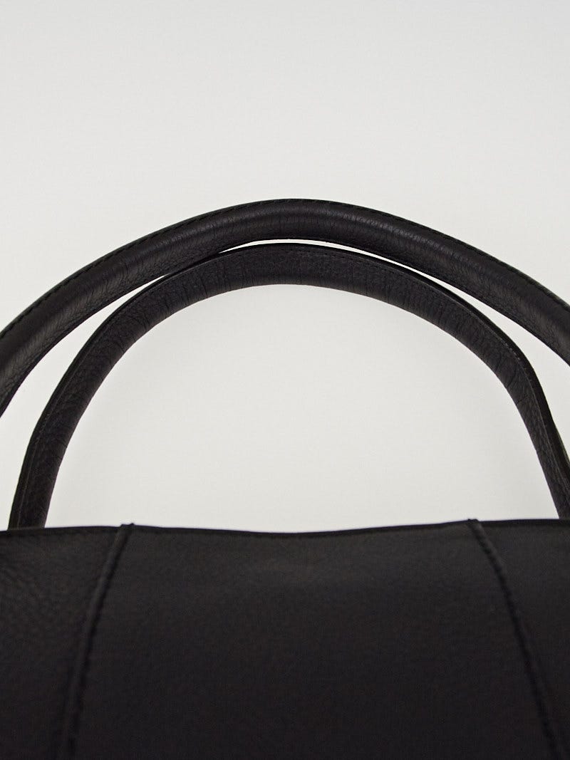 Salvatore Ferragamo Black Leather Izzie Gancini Large Tote