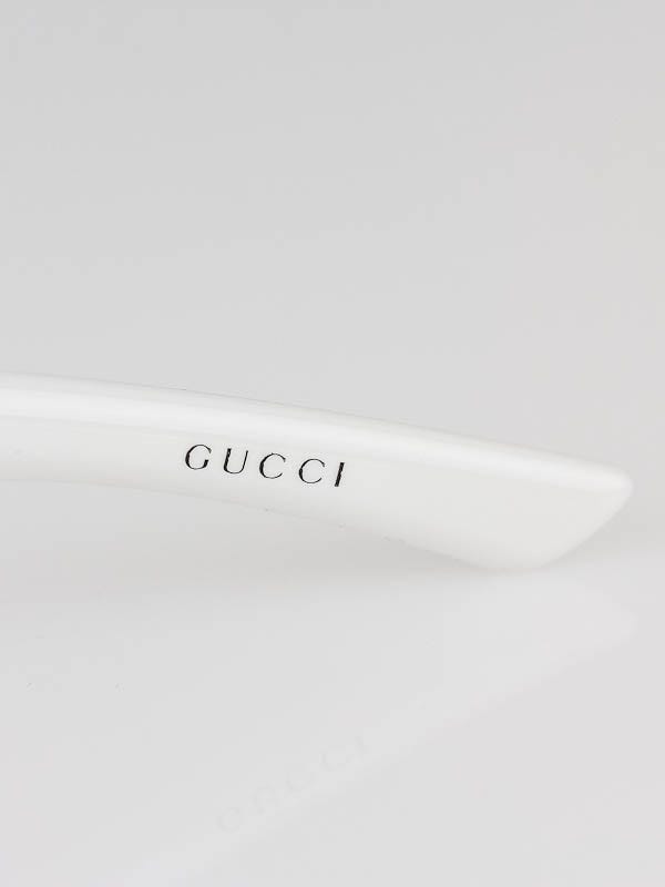 Gucci White Horsebit Logo Oversized Wrap Sunglasses 2918/S