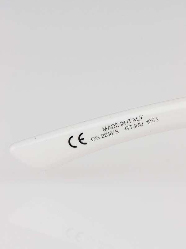 Gucci White Horsebit Logo Oversized Wrap Sunglasses 2918/S