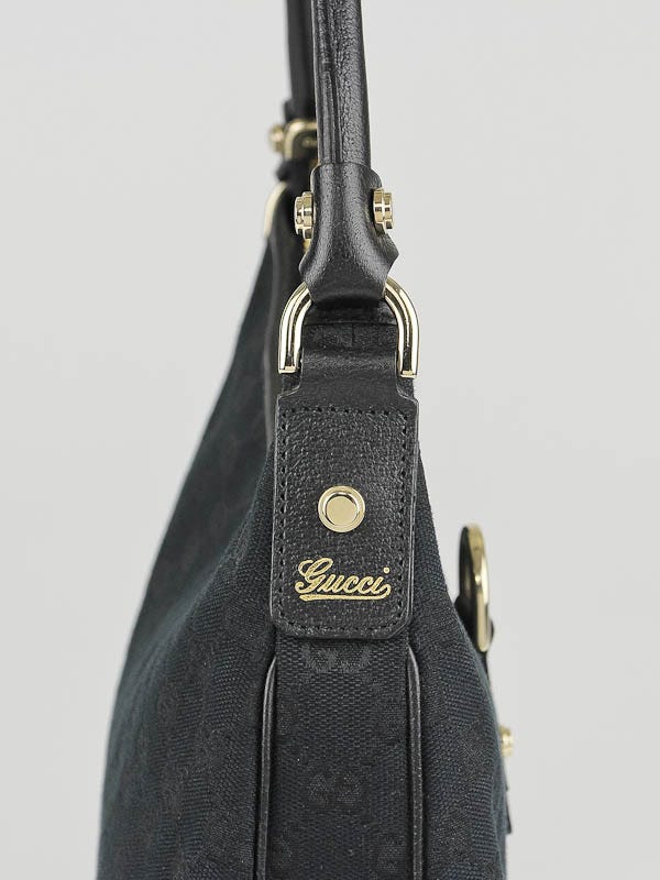 GUCCI Patent Large D Ring Hobo Black 1261760