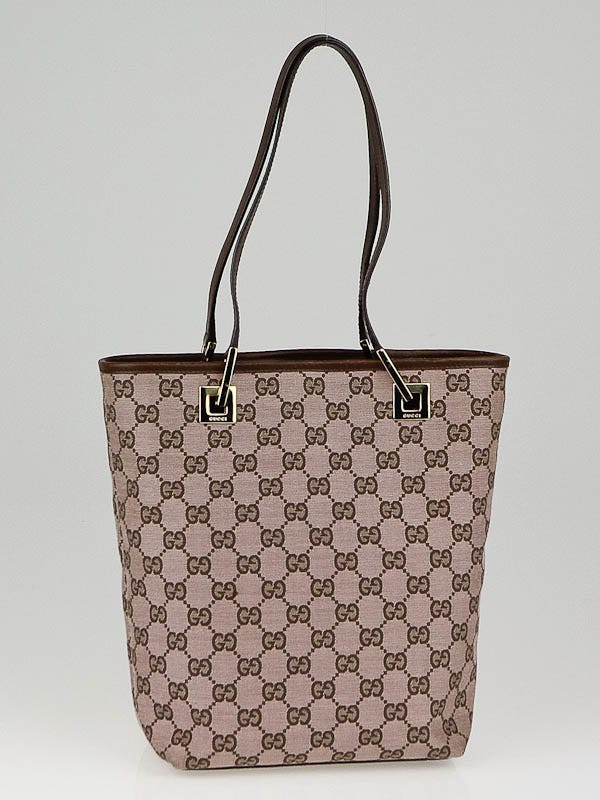 Gucci Beige/Brown GG Canvas Small Bucket Tote Bag