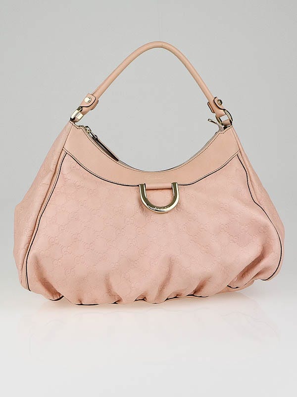 Gucci Pink Guccissima Leather D Ring Large Hobo Bag