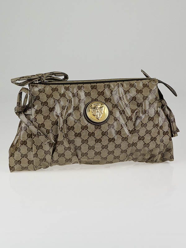 Gucci Beige/Ebony GG Crystal Hysteria Clutch Bag