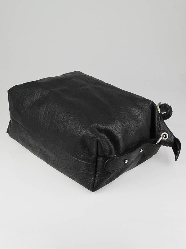 Gucci Black Calfskin Leather Bamboo Bar Large Shoulder Bag