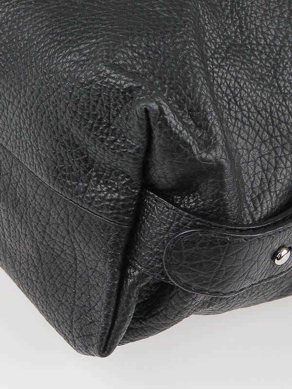 Gucci Black Calfskin Leather Bamboo Bar Large Shoulder Bag